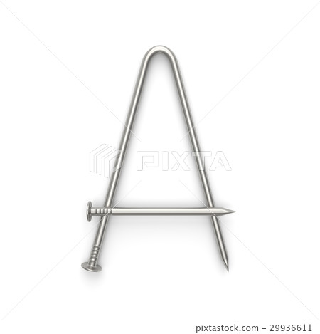 Alphabet made from nails, letter A. Alphabet made from nails, letter A. 29936611