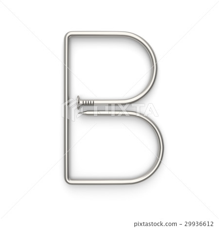 Alphabet made from nails, letter B.  29936612