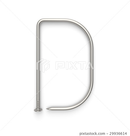 Alphabet made from nails, letter D. Alphabet made from nails, letter D. 29936614