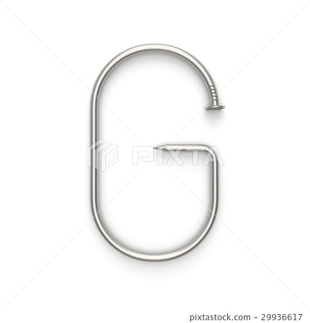 Alphabet made from nails, letter G.  29936617