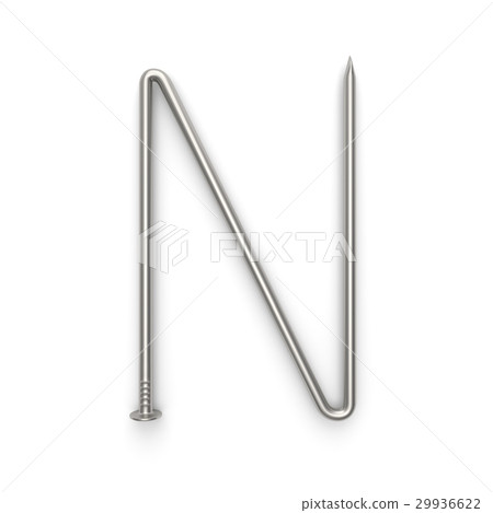 Alphabet made from nails, letter N. Alphabet made from nails, letter N. 29936622