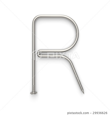Alphabet made from nails, letter R. Alphabet made from nails, letter R. 29936626
