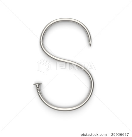 Alphabet made from nails, letter S. Alphabet made from nails, letter S. 29936627