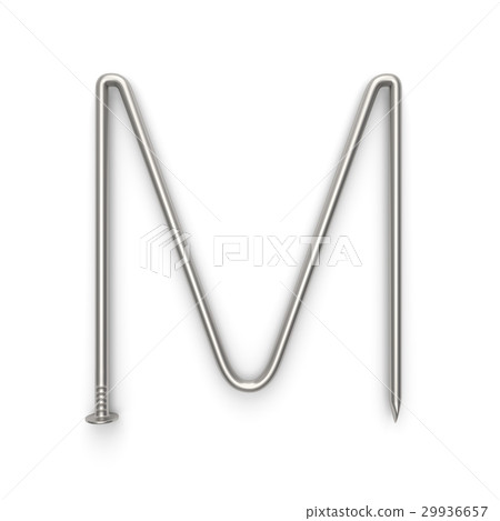 Alphabet made from nails, letter M. 29936657