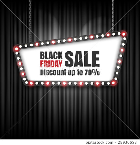 Black friday sale retro sign, Sale banner. Vector 29936658