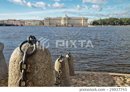 Stone embankment on Neva River in Saint Petersburg 29937743