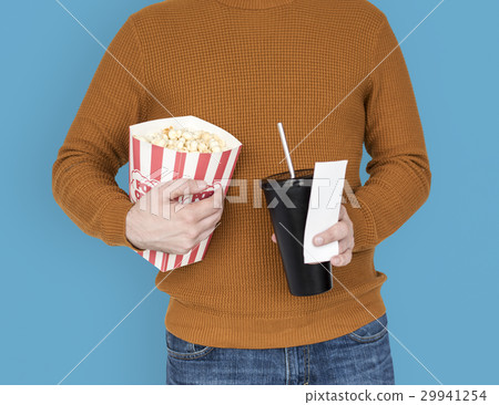 Popcorn Drinks Soda Movie Ticket Theater Leisure Activity 29941254