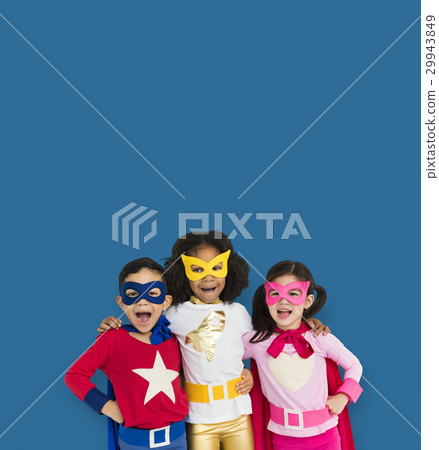 Superhero Kid Smiling Friendship Togetherness 29943849