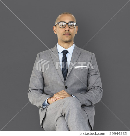 African Descent Business Man Sitting Concept African Descent Business Man Sitting Concept 29944285