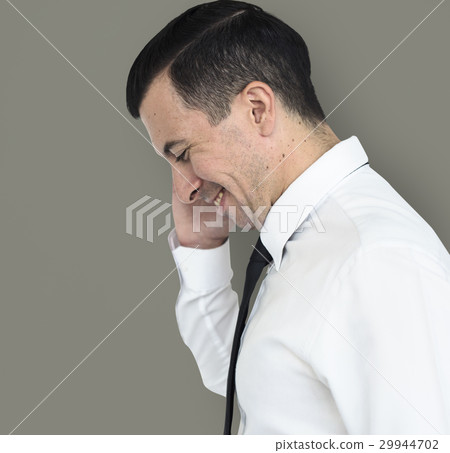 Business Man Side View Smile Concept Business Man Side View Smile Concept 29944702