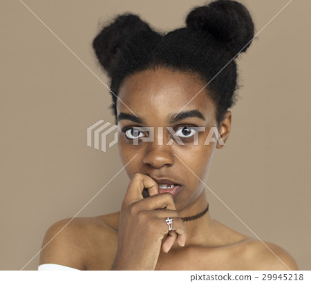 Women Hands Thinking Serious Expression Studio 29945218