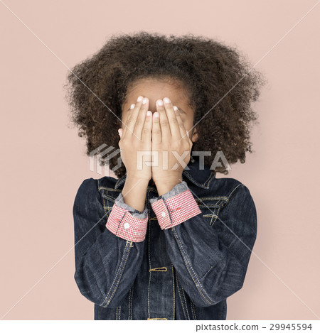 Portrait of a Little Afcrican Descent Girl Isolated 29945594