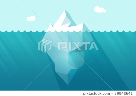 Big iceberg floating on water waves with 29948641