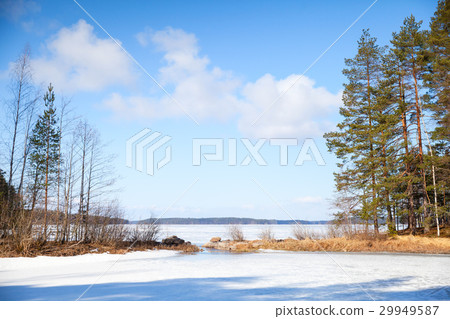 Spring Finnish landscape. Saimaa lake 29949587
