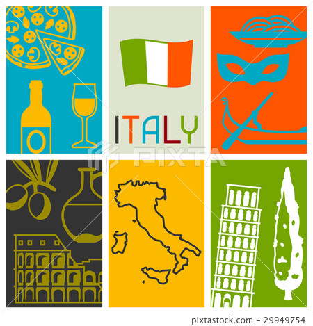 Italy background design. Italian symbols and Italy background design. Italian symbols and 29949754