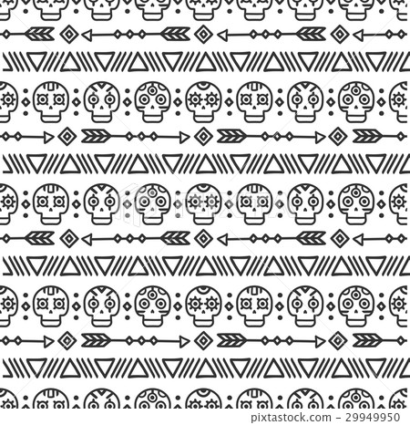 Day of the Dead. Tribal hand drawn line mexican 29949950