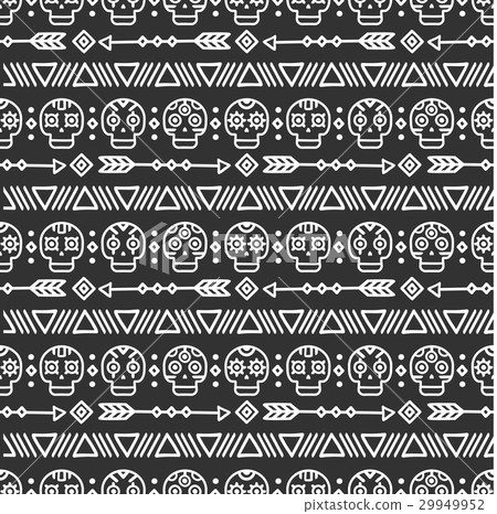 Day of the Dead. Tribal hand drawn line mexican 29949952