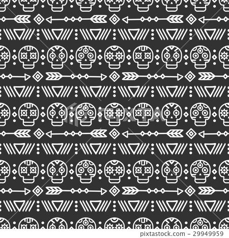 Day of the Dead. Tribal hand drawn line mexican 29949959