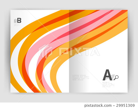 Business brochure flyer tempalate, wave and line Business brochure flyer tempalate, wave and line 29951309