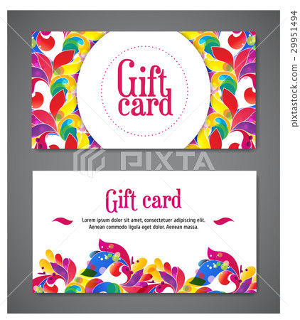 a set of two templates of gift cards with color 29951494