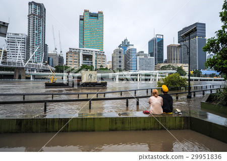 Brisbane River during big flood event 29951836