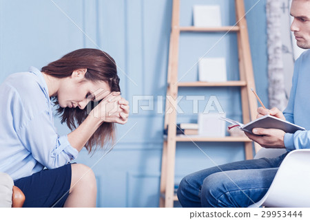 Unhappy depressed woman feeling desperate 29953444