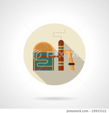 Chemical plant flat round vector icon Chemical plant flat round vector icon 29953522