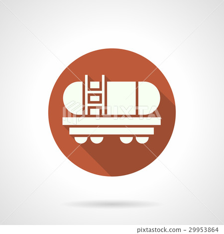 Gasoline tank rail car orange round vector icon 29953864