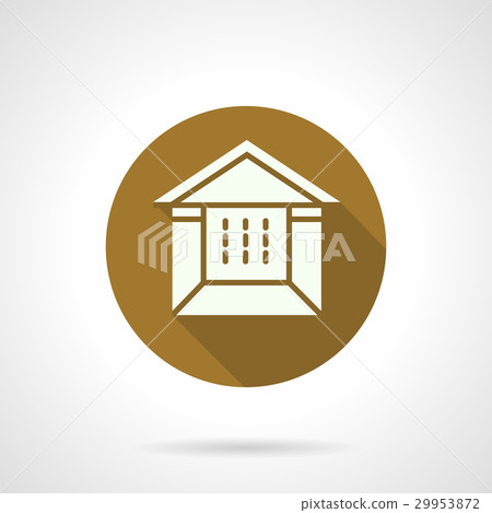 Fair trade tent yellow round vector icon Fair trade tent yellow round vector icon 29953872