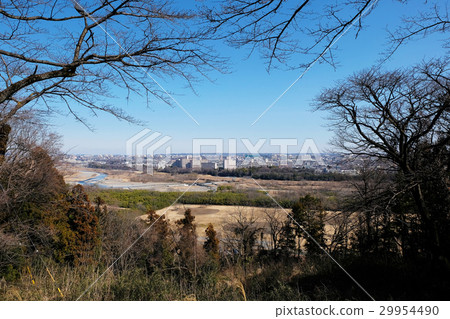 [National historic site, 100 famous castles in Japan] Takiyama Castle View from the main area (toward Haijima) 29954490
