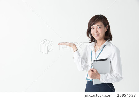 Tablet and business woman · white back 29954558