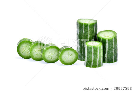 Snake gourd isolated on white background Snake gourd isolated on white background 29957598