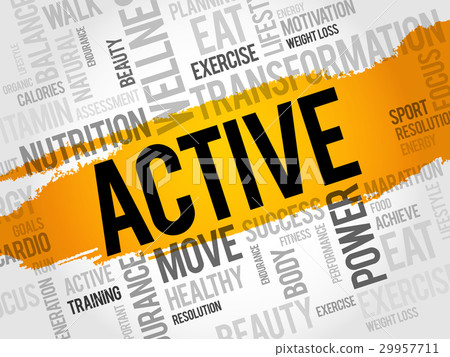ACTIVE word cloud, fitness - Stock Illustration [29957711] - PIXTA