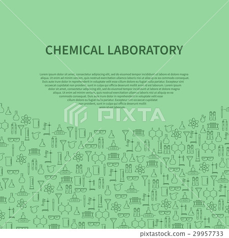 Chemical laboratory equipment brochure template - Stock Illustration ...