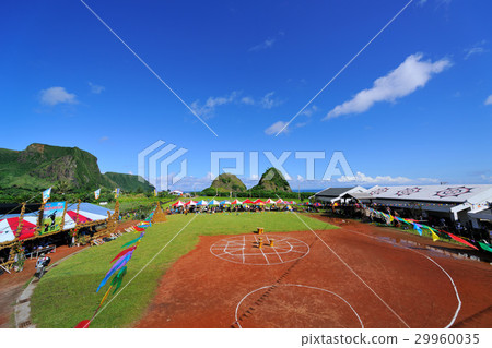 Island, ocean, coast, festival, square, mountain, blue sky Island, ocean, coast, festival, square, mountain, blue sky 29960035