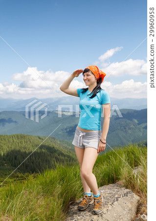 happy woman tourist 29960958