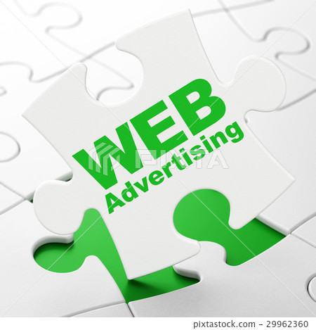 Marketing concept: WEB Advertising on puzzle Marketing concept: WEB Advertising on puzzle 29962360