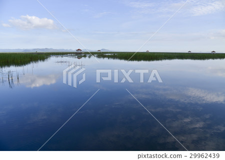 Beautiful blue sky reflect on lagoon 29962439