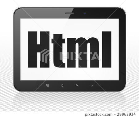 Database concept: Tablet Pc Computer with Html on 29962934