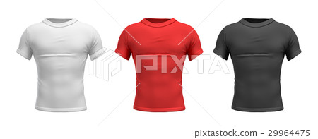 3d rendering of three male T-shirts in realistic 29964475