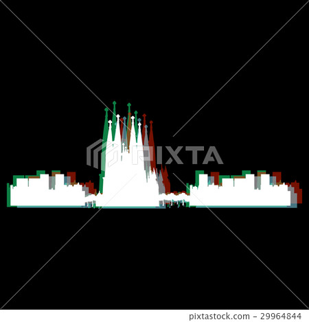 Isolated Barcelona cityscape Isolated Barcelona cityscape 29964844