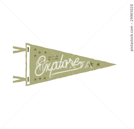 Vintage hand drawn pennant template. Explore sign 29965028