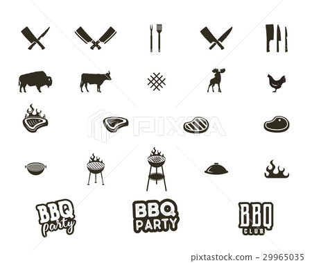 Vector Steak house and grill silhouette textured 29965035