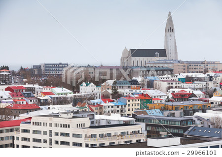 Skyline of Reykjavik, capital city of Iceland 29966101