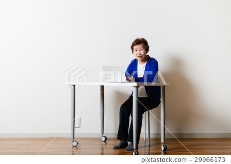 An elderly woman using a personal computer 29966173