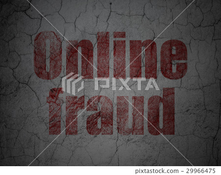 Protection concept: Online Fraud on grunge wall 29966475