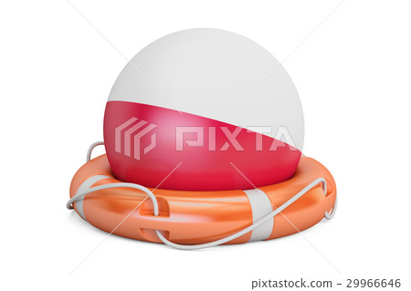 Lifebelt with Poland flag, safe, help and protect 29966646