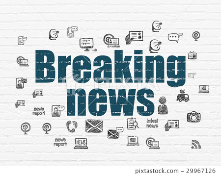 News concept: Breaking News on wall background News concept: Breaking News on wall background 29967126