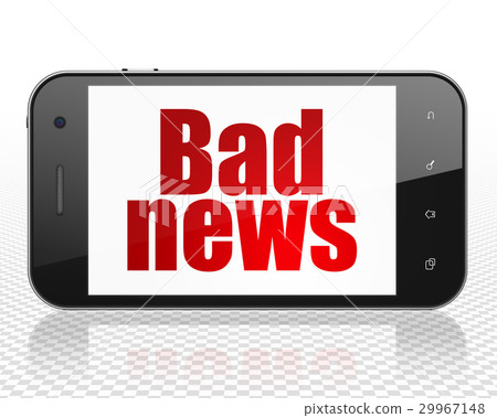 News concept: Smartphone with Bad News on display News concept: Smartphone with Bad News on display 29967148