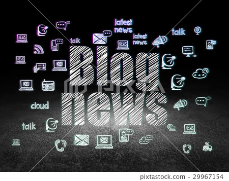 News concept: Blog News in grunge dark room 29967154